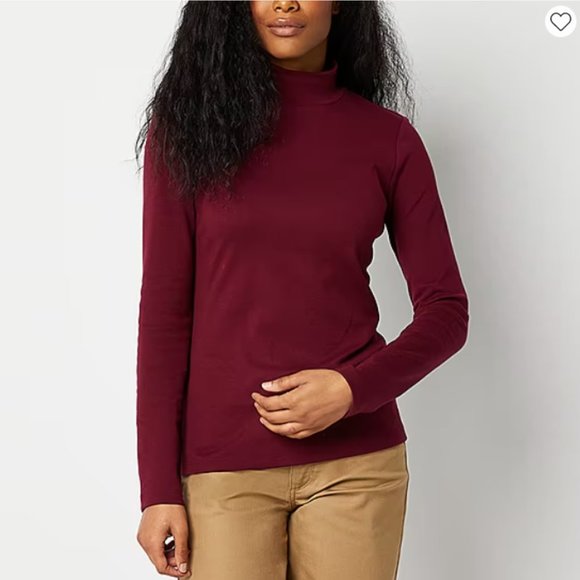 NWT Top: Mock Turtleneck, Pullover, Long Sleeve, St. John’s Bay - Picture 2 of 9